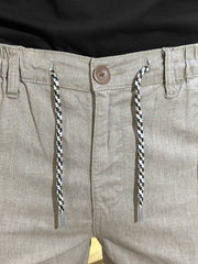 Men's Cotton Linen Stretch Light Brown Trouser