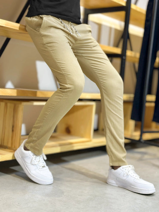 Men's Cotton Linen Stretch Skin Trouser