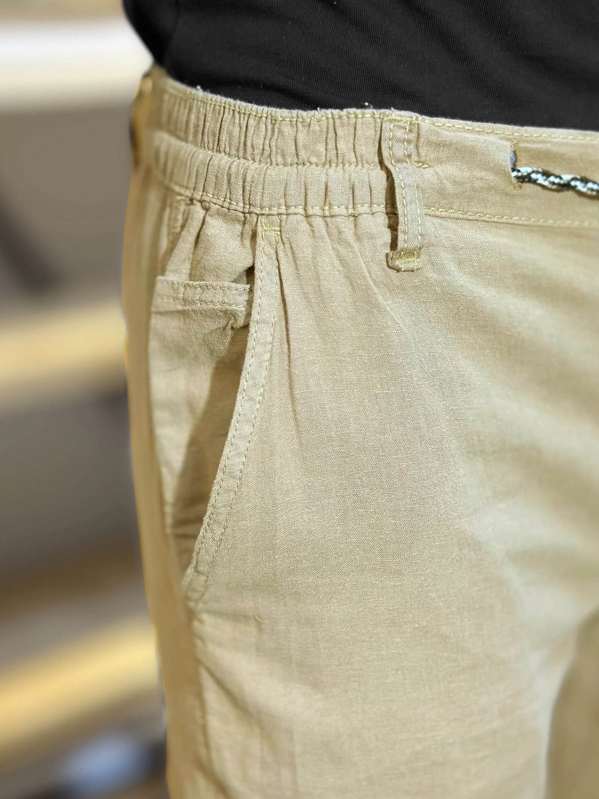 Men's Cotton Linen Stretch Skin Trouser