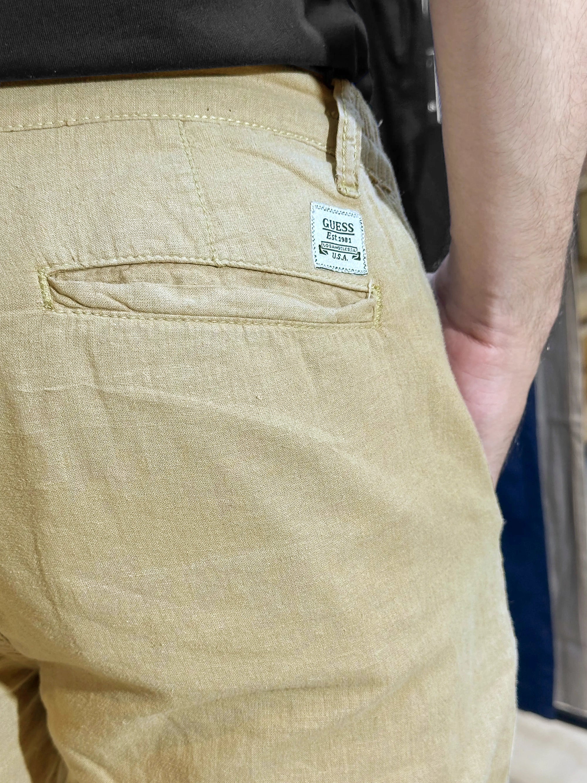 Men's Cotton Linen Stretch Skin Trouser
