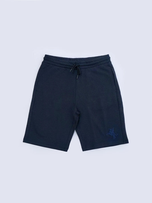 Men's Dark Blue Embroidery Logo Shorts
