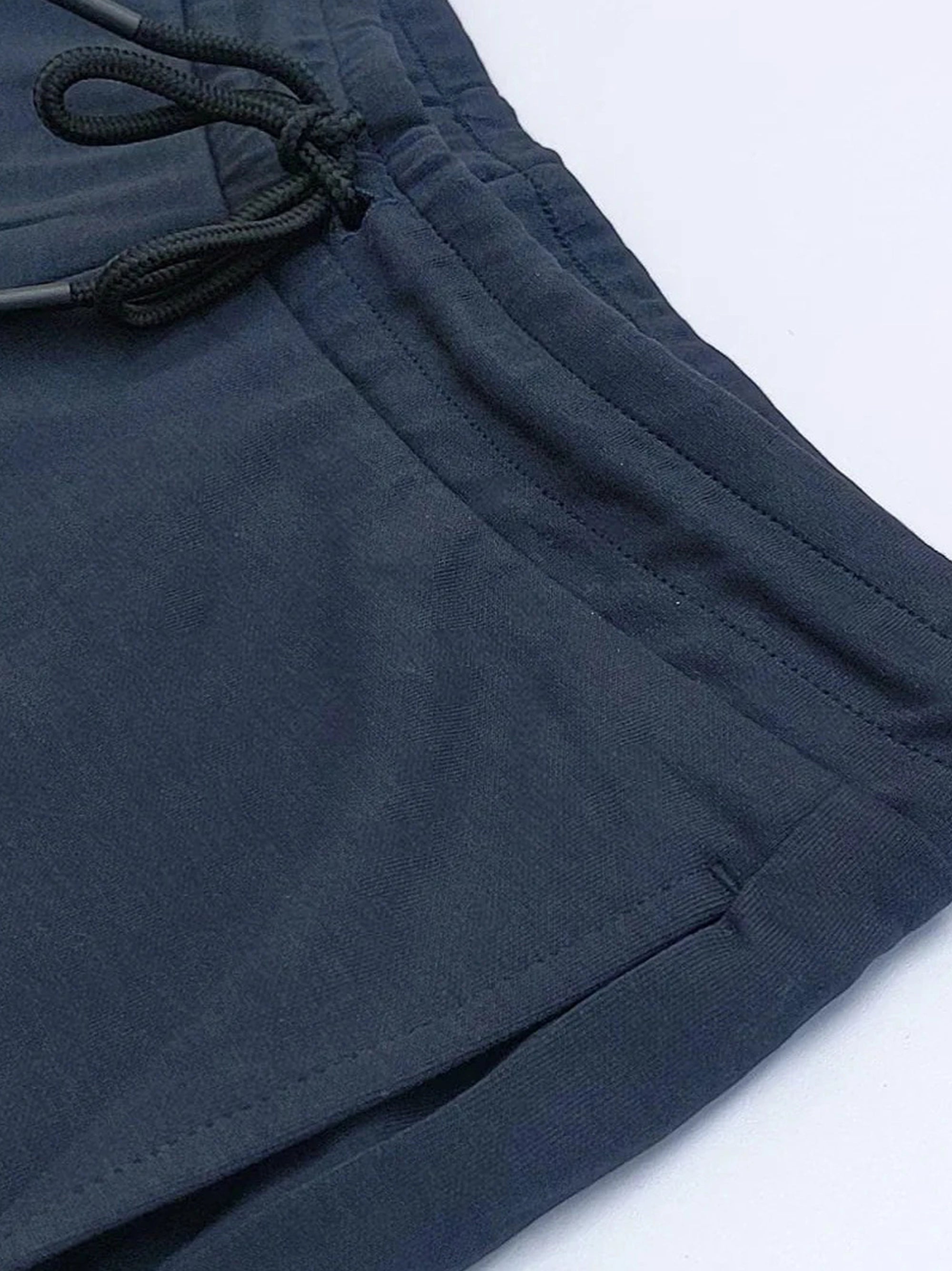 Men's Dark Blue Embroidery Logo Shorts