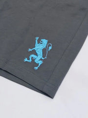 Men's Drak Gray Embroidery Logo Shorts