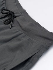 Men's Drak Gray Embroidery Logo Shorts