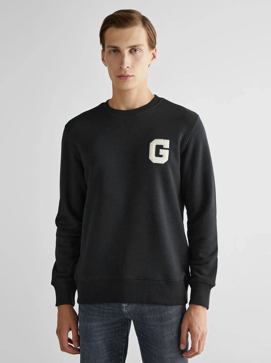 Men's Embroidery Logo Black Sweatshirt
