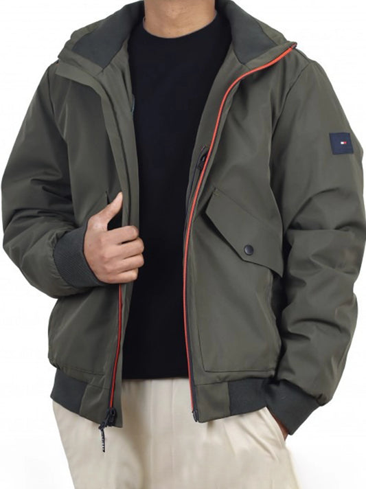 Men's Flex Performance Zip-front Bomber Jacket - Olive