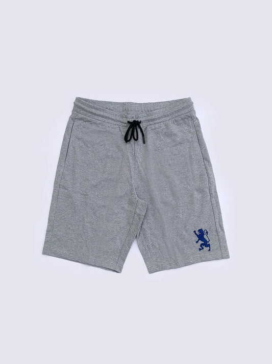 Men's Gray Embroidery Logo Shorts