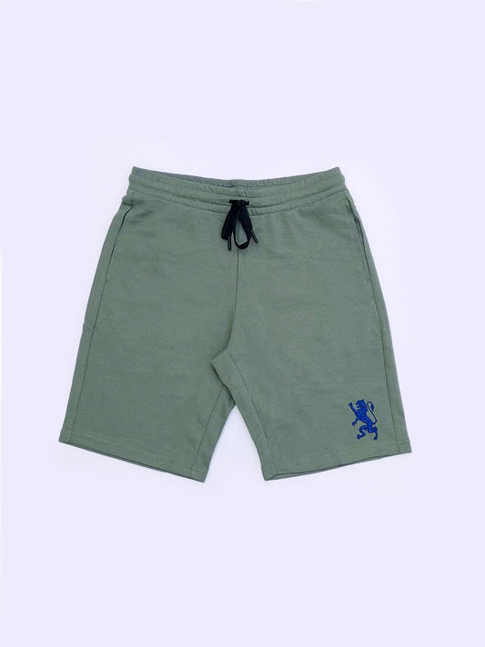 Men's Green Embroidery Logo Shorts