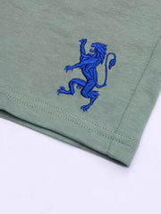 Men's Green Embroidery Logo Shorts
