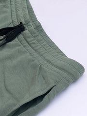 Men's Green Embroidery Logo Shorts