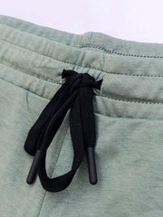 Men's Green Embroidery Logo Shorts