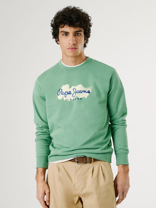 Men's Light Green Crew Neck Sweatshirt