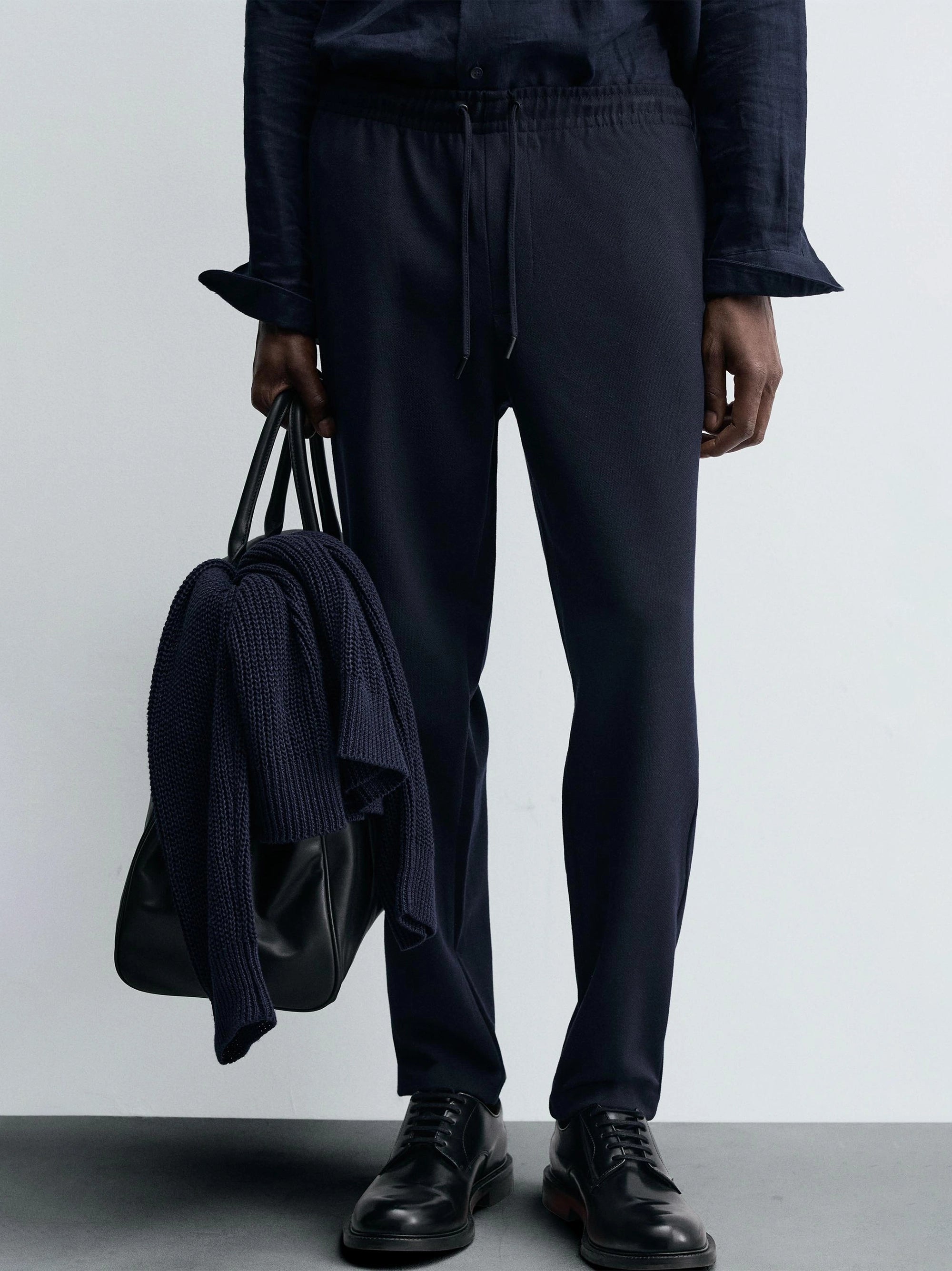 Men's Navy Blue Easy Care Jogger Trouser