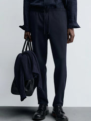 Men's Navy Blue Easy Care Jogger Trouser