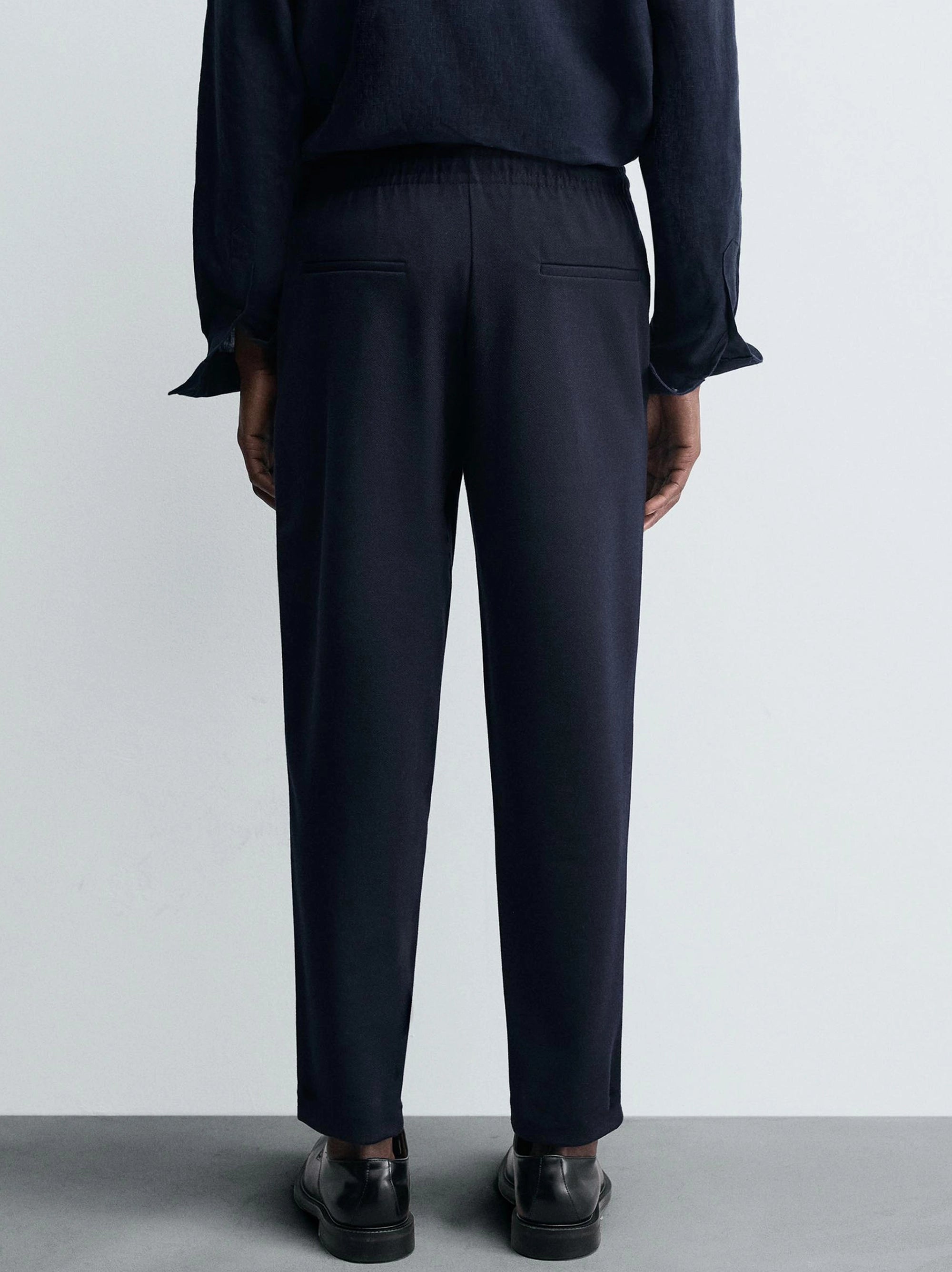 Men's Navy Blue Easy Care Jogger Trouser