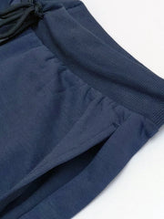 Men's Navy Blue Embroidery Logo Shorts