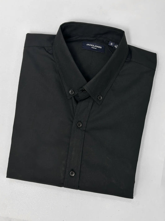 Men's Plain Black Casual Shirt