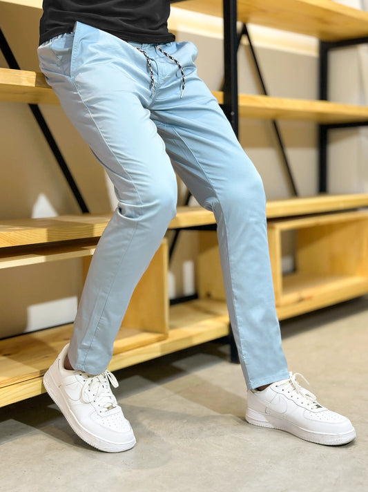 Men's Premium Cotton Stretch Sky Blue Trouser