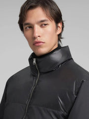 Men's Regular Fit Padded Black Jacket