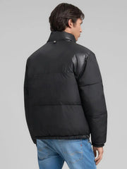 Men's Regular Fit Padded Black Jacket