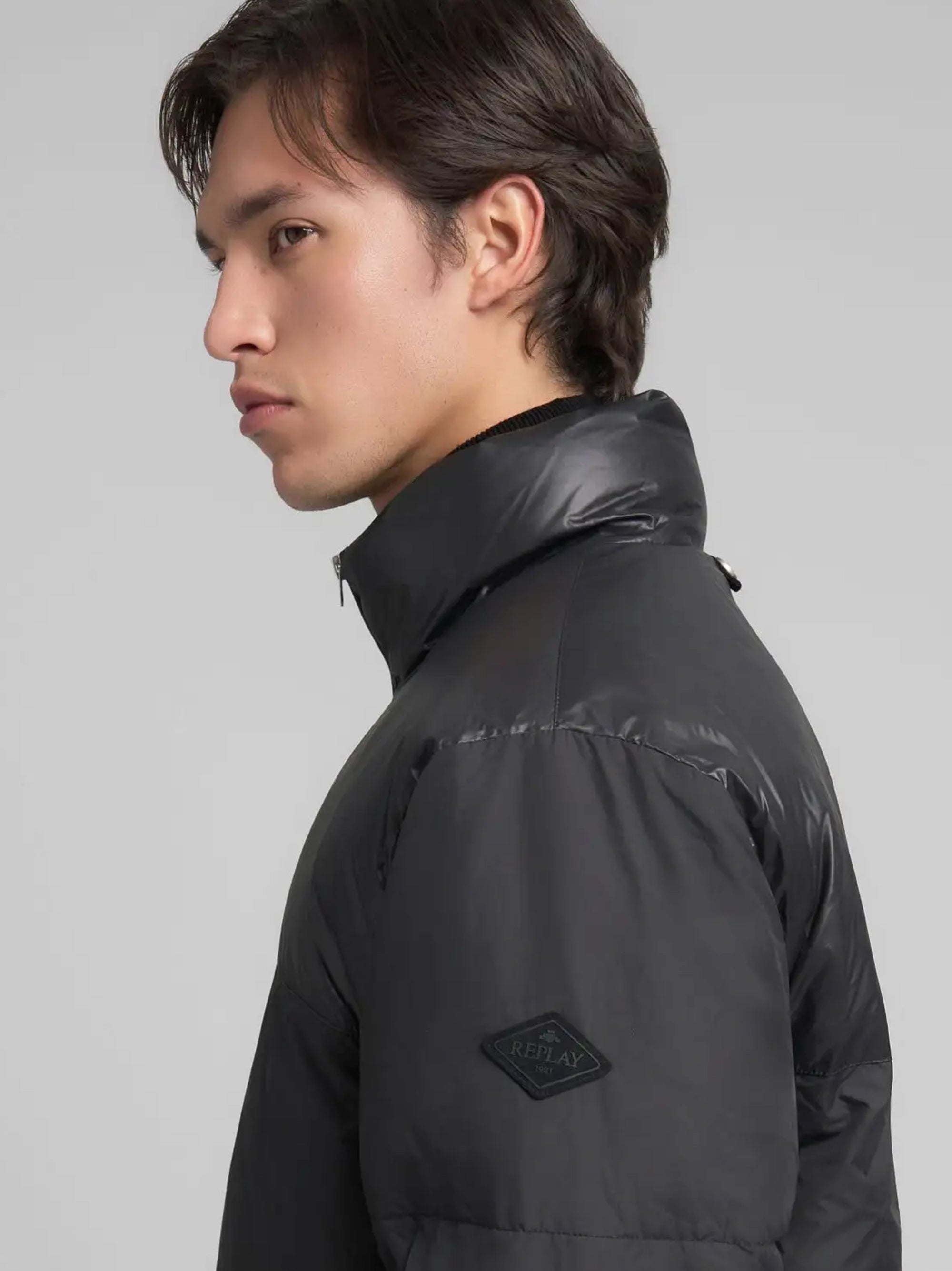 Men's Regular Fit Padded Black Jacket