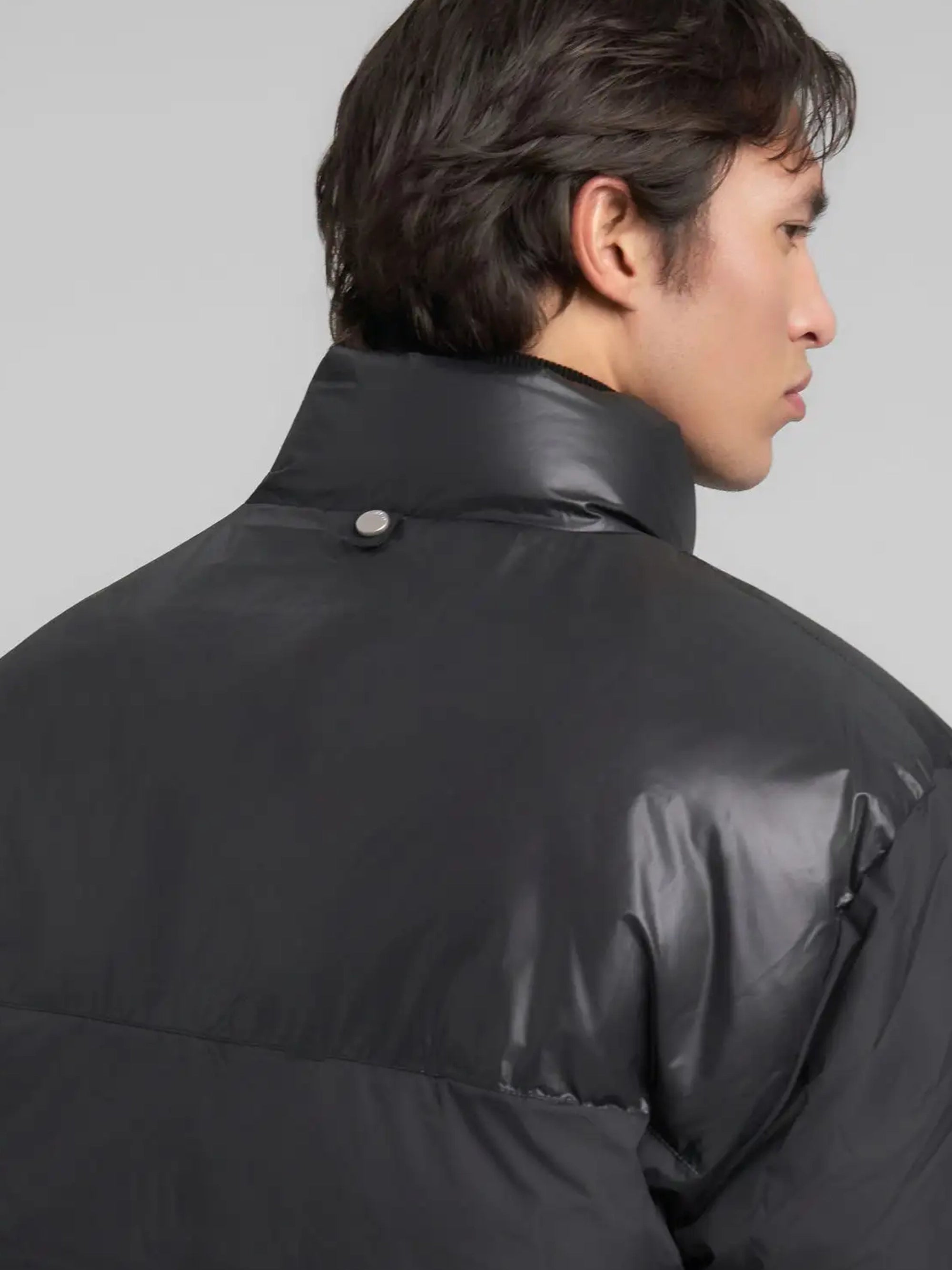 Men's Regular Fit Padded Black Jacket
