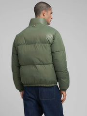 Men's Regular Fit Padded Green Jacket
