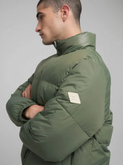 Men's Regular Fit Padded Green Jacket