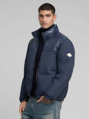 Men's Regular Fit Padded Navy Blue Jacket