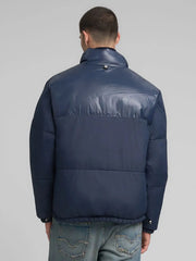 Men's Regular Fit Padded Navy Blue Jacket