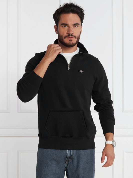 Men's Shield Half-Zip Black Sweatshirt
