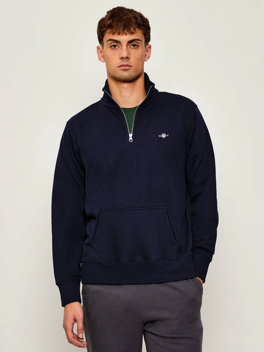 Men's Shield Half-Zip Navy Blue Sweatshirt