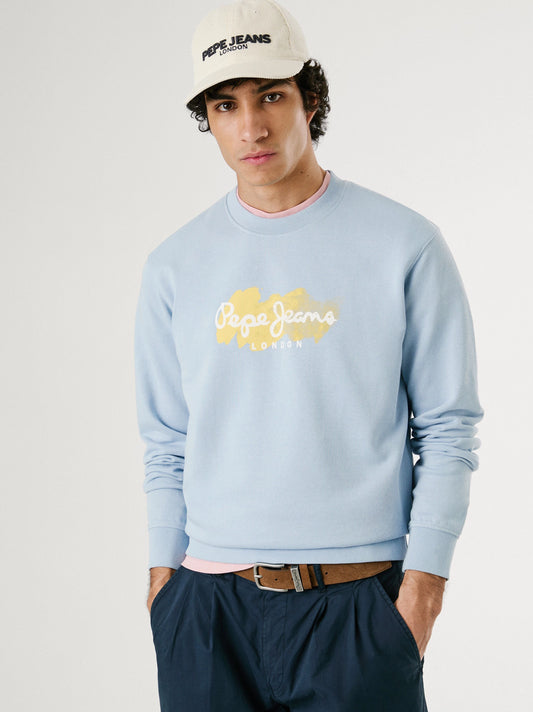 Men's Sky Blue Crew Neck Sweatshirt