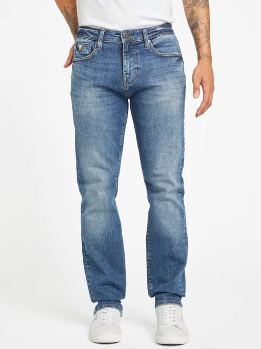 Men's Slim Straight Blue Jeans Pant