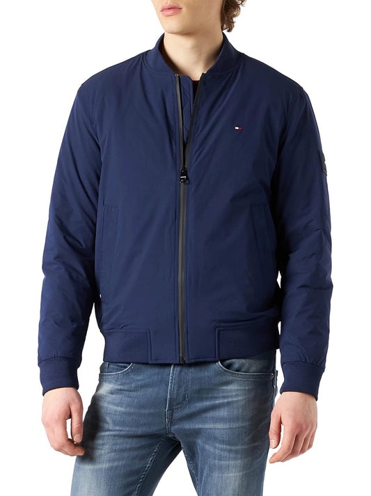 Men's Stretch Bomber Navy Blue Jacket
