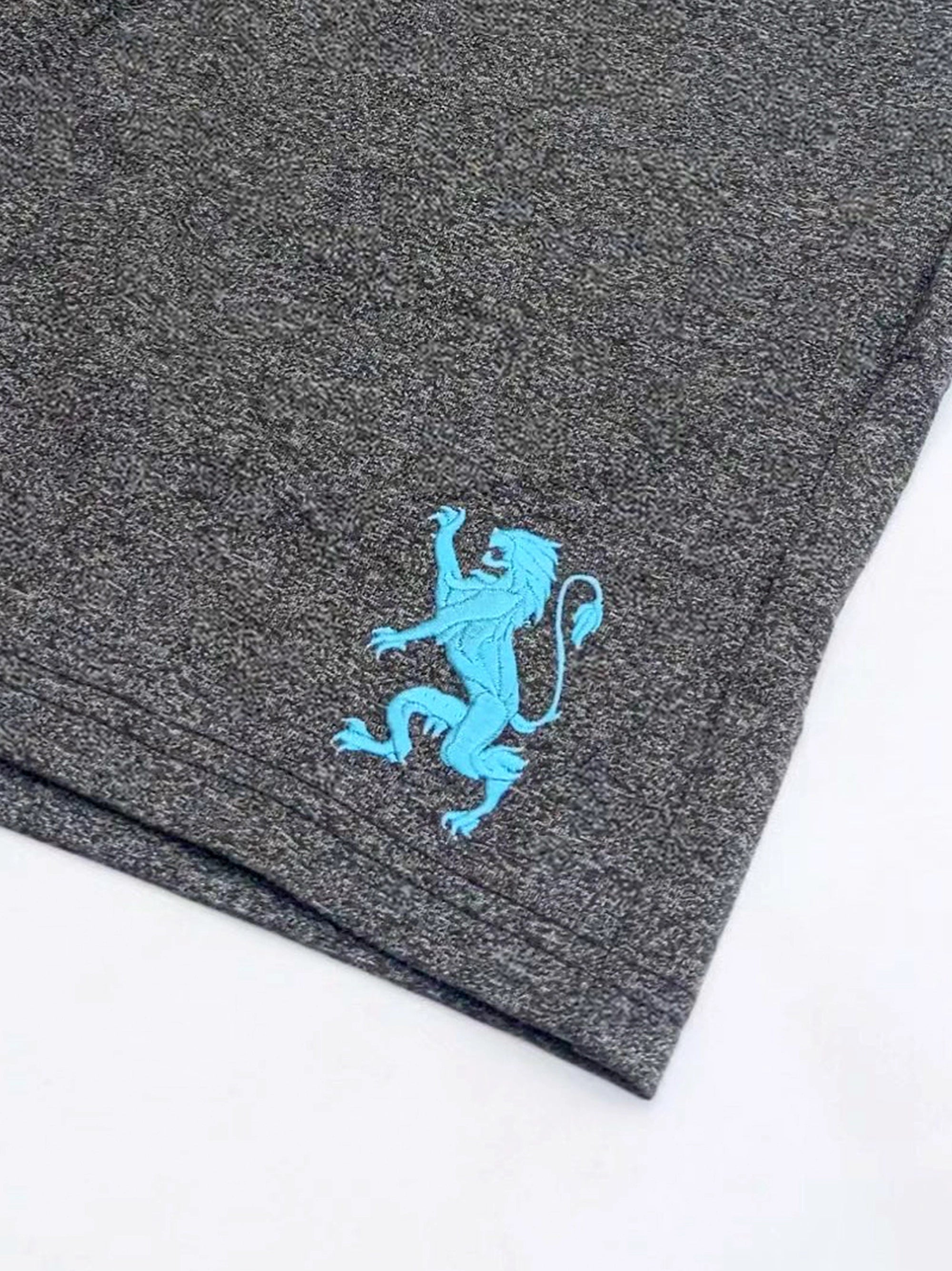 Men's Charcoal Gray Embroidery Logo Shorts