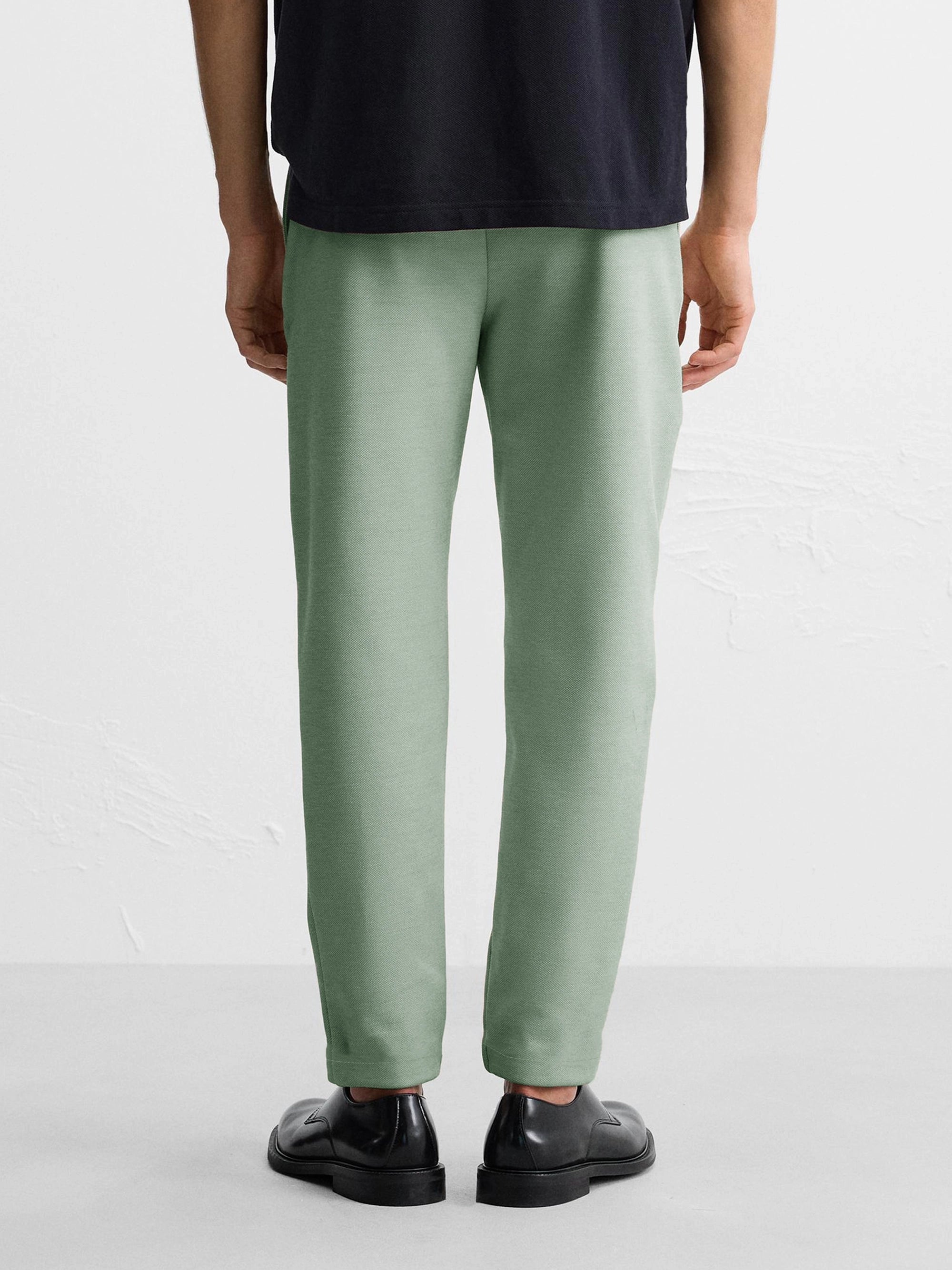 Men's Light Green Easy Care Jogger Trouser