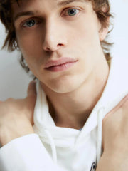 Men's White Typographic Hoodies