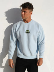 Men light Blue mbroidery Logo Sweatshirt