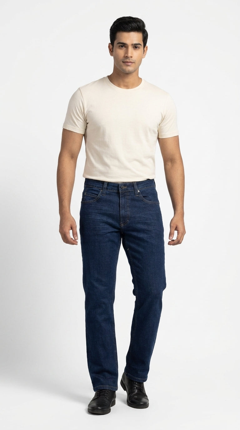 Mustang Men’s Deep Raw Indigo Straight Jeans