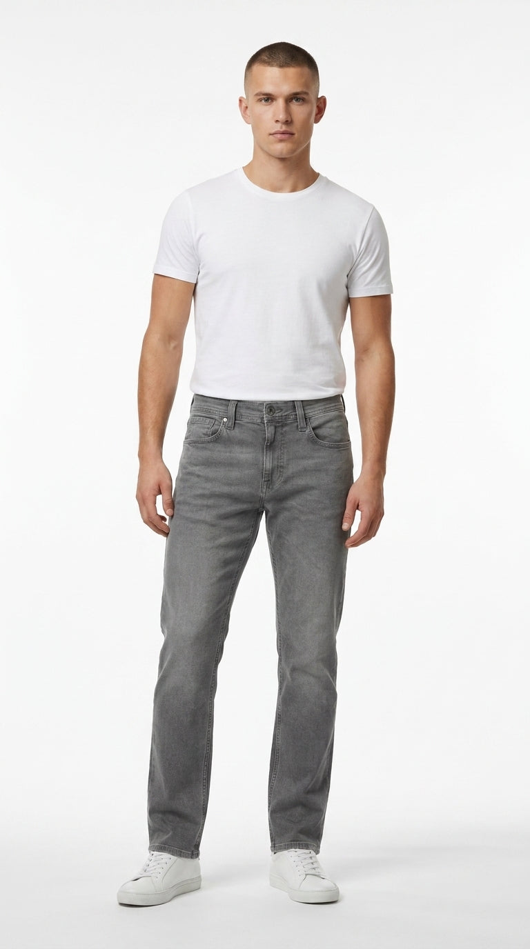 Mustang Men’s Washed Grey Straight Jeans