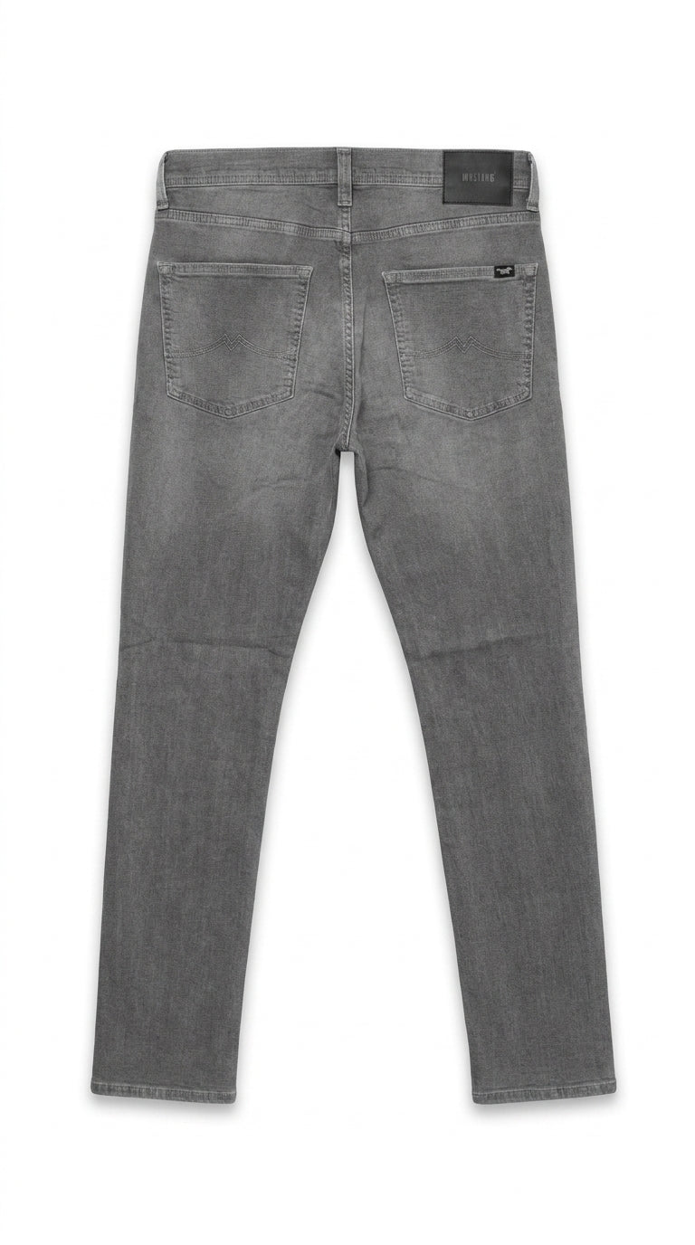 Mustang Men’s Washed Grey Straight Jeans