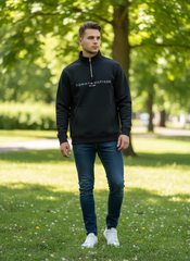 Tommy Hilfiger Quarter-Zip Fleece Pullover Black