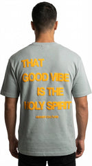 "Good Vibe" 3D Textured Tee – Stone Grey