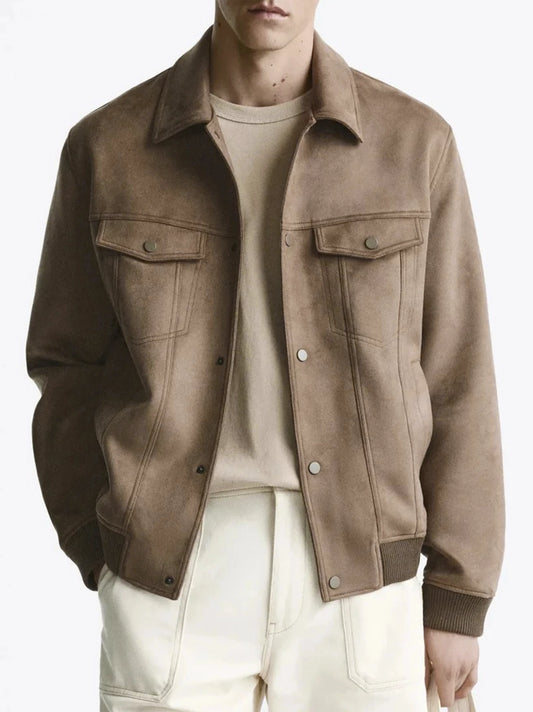 ZR - High Quality Suede Lapel Multiple Pockets Jacket