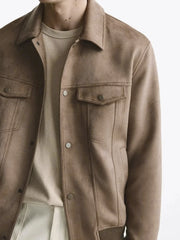 ZR - High Quality Suede Lapel Multiple Pockets Jacket