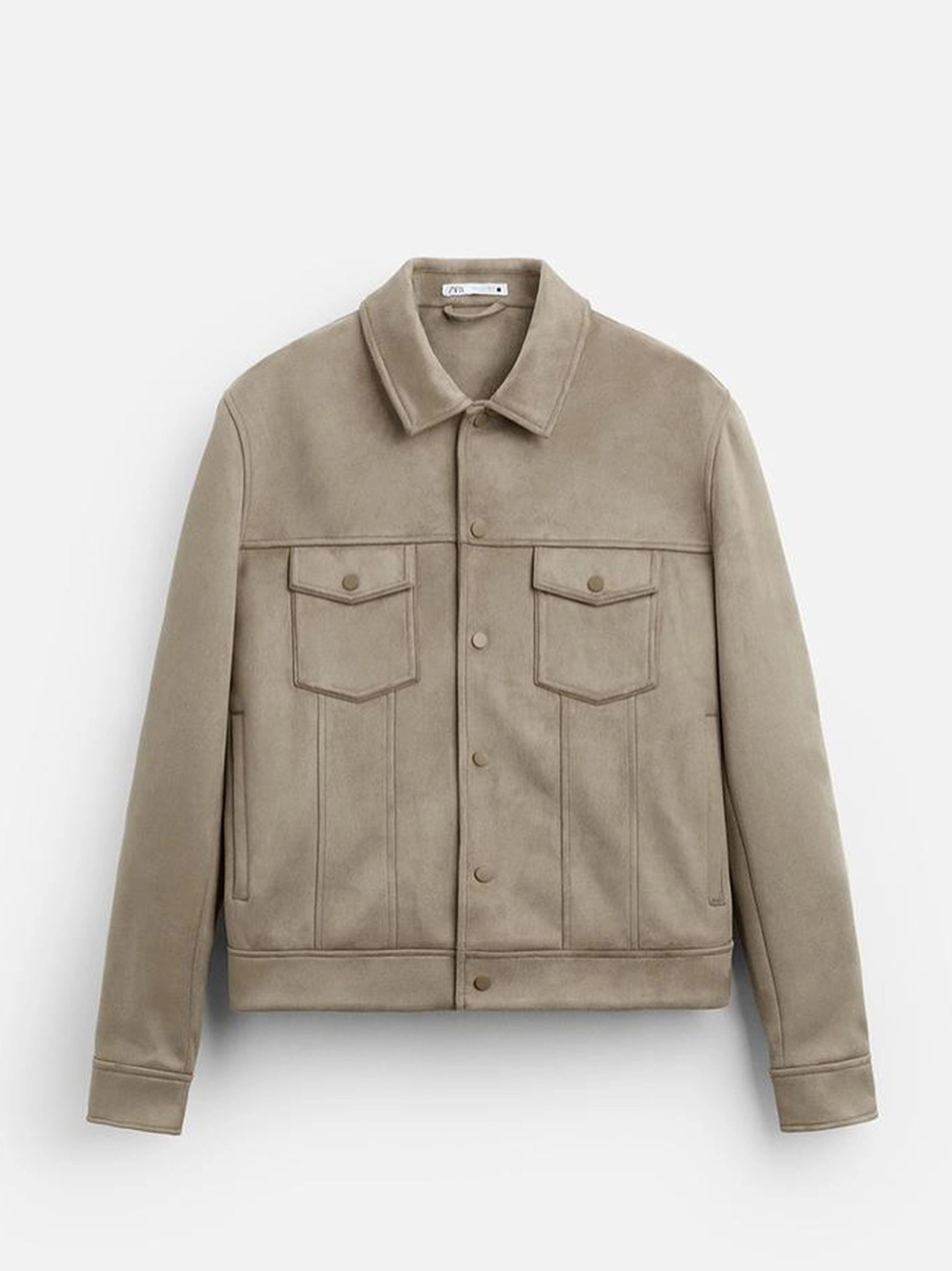 ZR Double Pocket Faux Suede Leather Skin Jacket