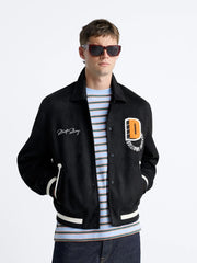 ZR Men Varsity Baseball Black Jacket