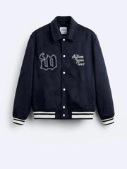 ZR Men Varsity Baseball Blue Jacket