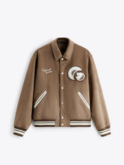 ZR Men Varsity Baseball Brown Jacket